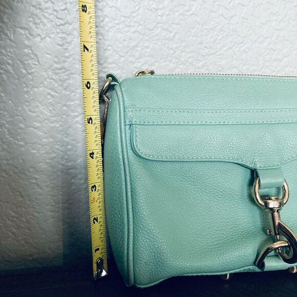 Rebecca Minkoff Gold Chain Aqua Mint Crossbody Purse Bag - Picture 12 of 16